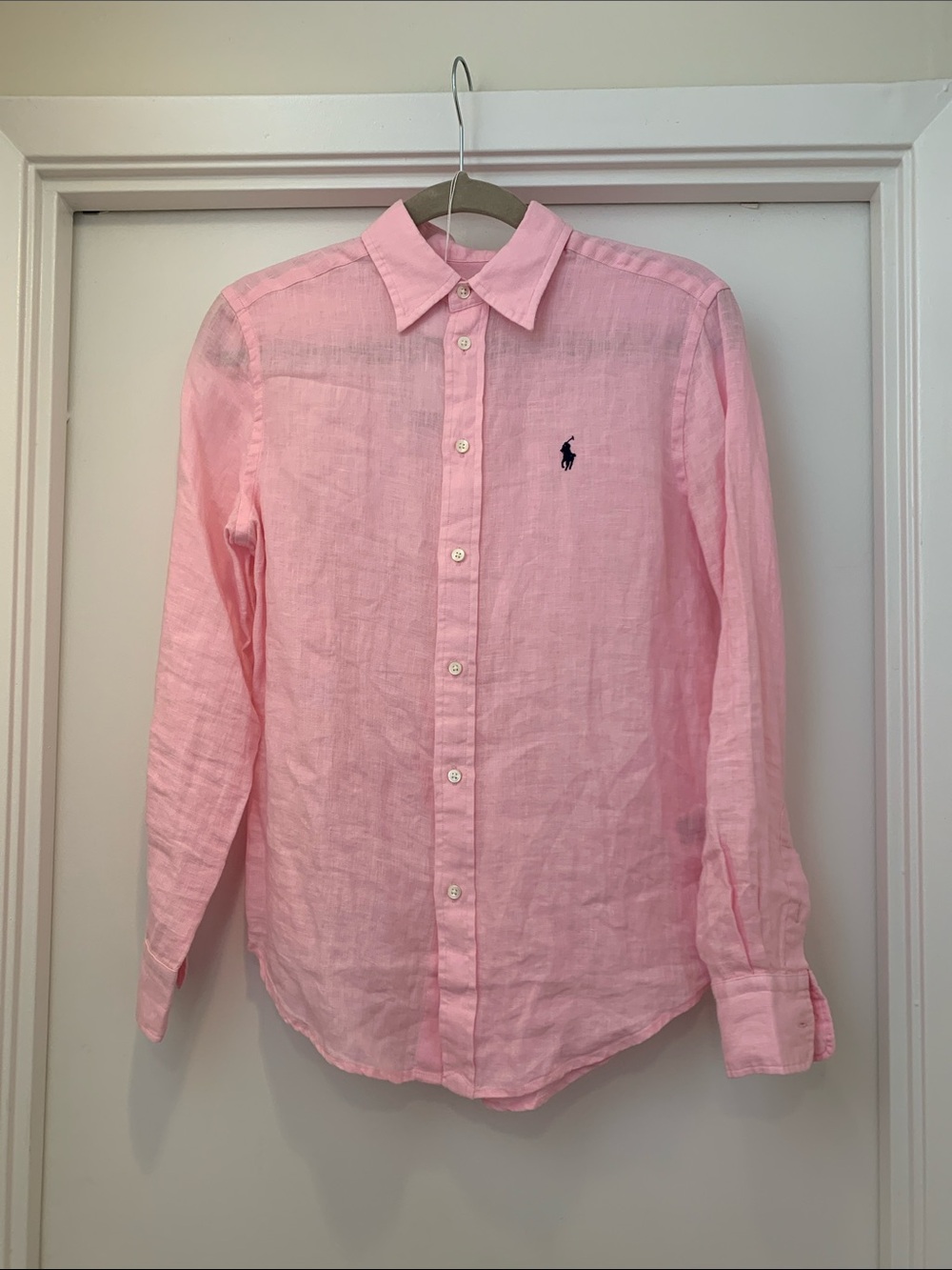 Polo by Ralph Lauren Light Pink Linen Button-Down Shirt
